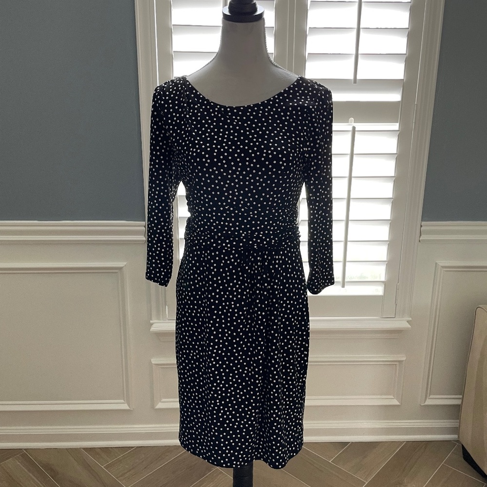 Ann Taylor Black Polkadot Dress Size 4